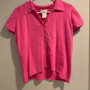 vintage bubblegum pink knit blouse